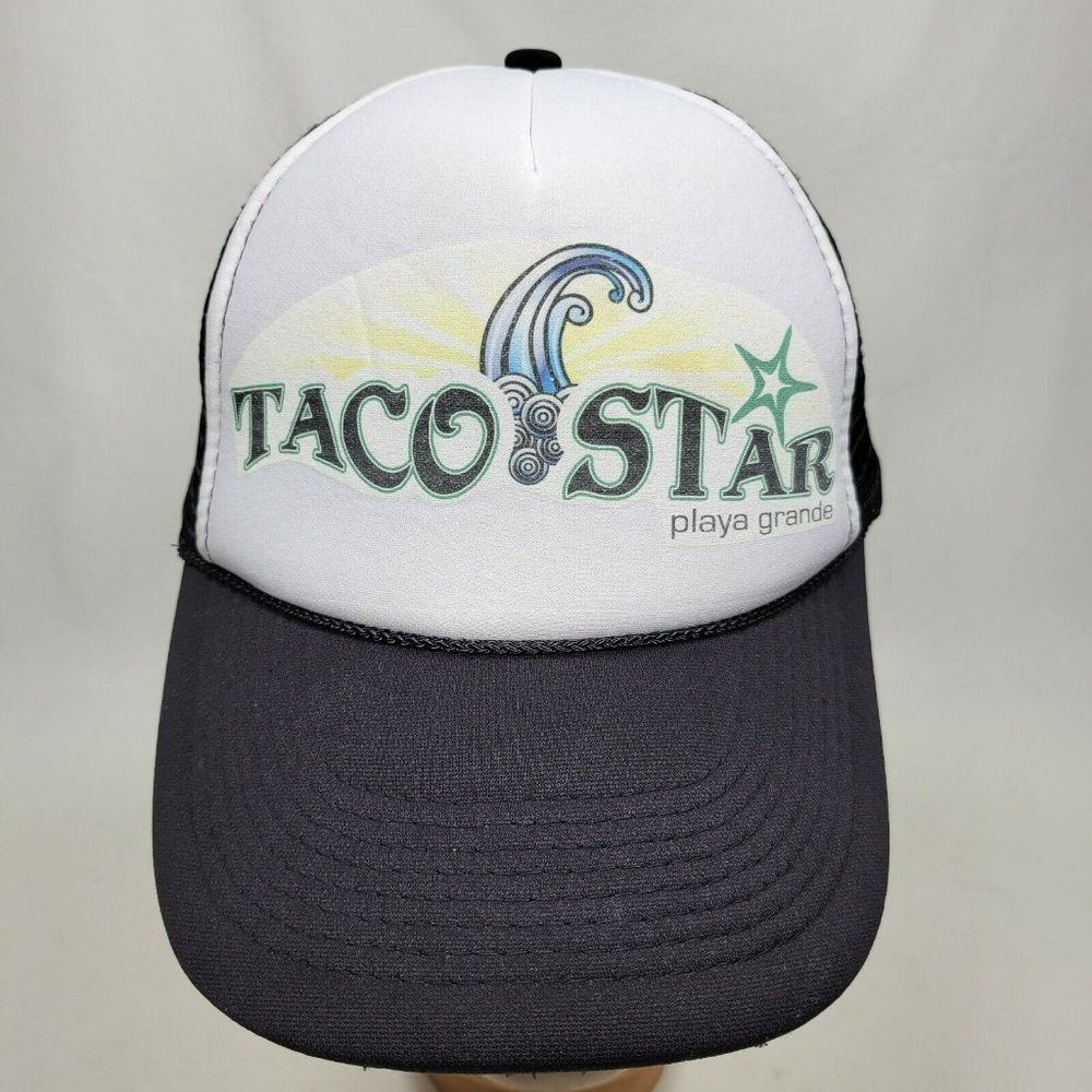 OTTO Taco Star Playa Grande Snapback Trucker Hat Cap White Foam Black Mesh Back